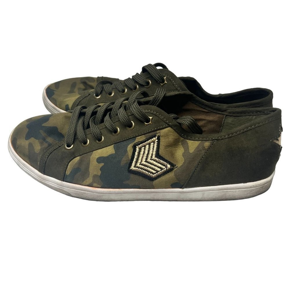 American Rag Sneakers Adults Womens 10 Green Camouflaged Melina Lace-Up